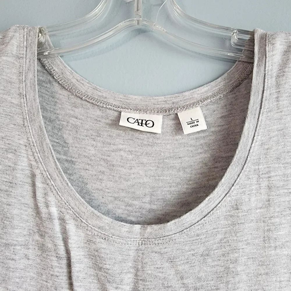 Cato Gray Flared Short Sleeve Tunic - Picture 2 of 11